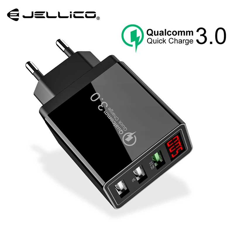 Jellico QC 3.0 3 Port USB Phone Charger LED Display EU Plug Total Max 3A Smart Fast Charger Mobile Wall Charger for iPhone iPad
Jellico QC 3.0 3 Port USB Phone Charger LED Display EU Plug Total Max 3A Smart Fast Charger Mobile Wall Charger for iPhone iPad
