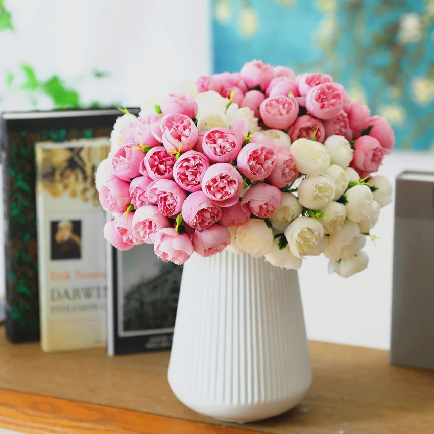 Artificial Silk Flowers 27 Heads Tea Rose Bouquet Wedding Bride Hand Tied Bouquet Home Hotel Table Decoration Fake Flowers DIY
Artificial Silk Flowers 27 Heads Tea Rose Bouquet Wedding Bride Hand Tied Bouquet Home Hotel Table Decoration Fake Flowers DIY