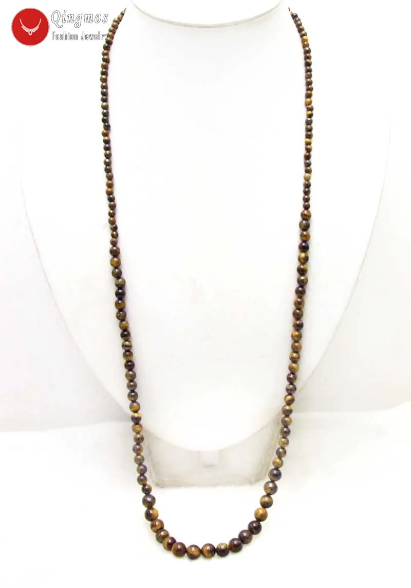 Qingmos Natural Tigers-eye Long Necklace for Women with Brown 4-8mm Round Tigers-eye Sweater Necklace Jewelry 33" nec6021
Qingmos Natural Tigers-eye Long Necklace for Women with Brown 4-8mm Round Tigers-eye Sweater Necklace Jewelry 33" nec6021