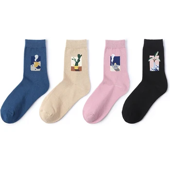 Creative cartoon new product new tube ladies socks fresh art style oil painting hose
Creative cartoon new product new tube ladies socks fresh art style oil painting hose