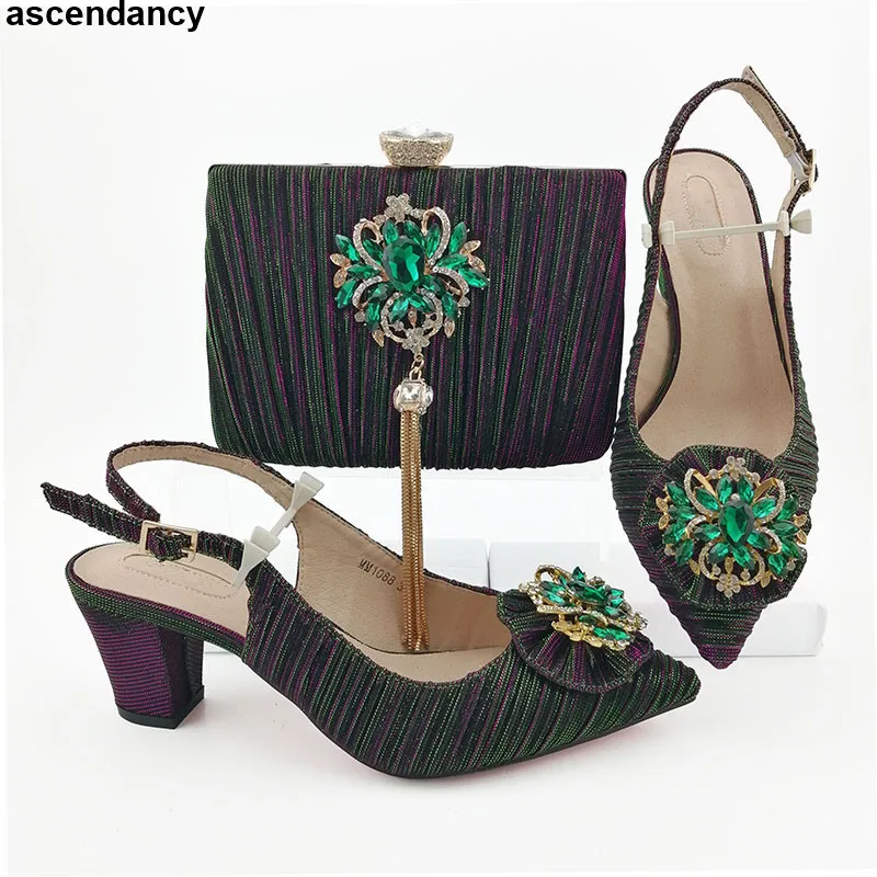 Italian Shoe and Bag Set for Party In Women African Women Shoes and Bag Set with Rhinestone Summer High Heeled Shoes for Women
Italian Shoe and Bag Set for Party In Women African Women Shoes and Bag Set with Rhinestone Summer High Heeled Shoes for Women