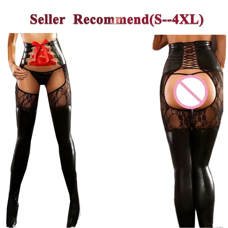 ENGAYI Sexy Brand Women Faux Leather Latex Erotic Dress Sexy ...
