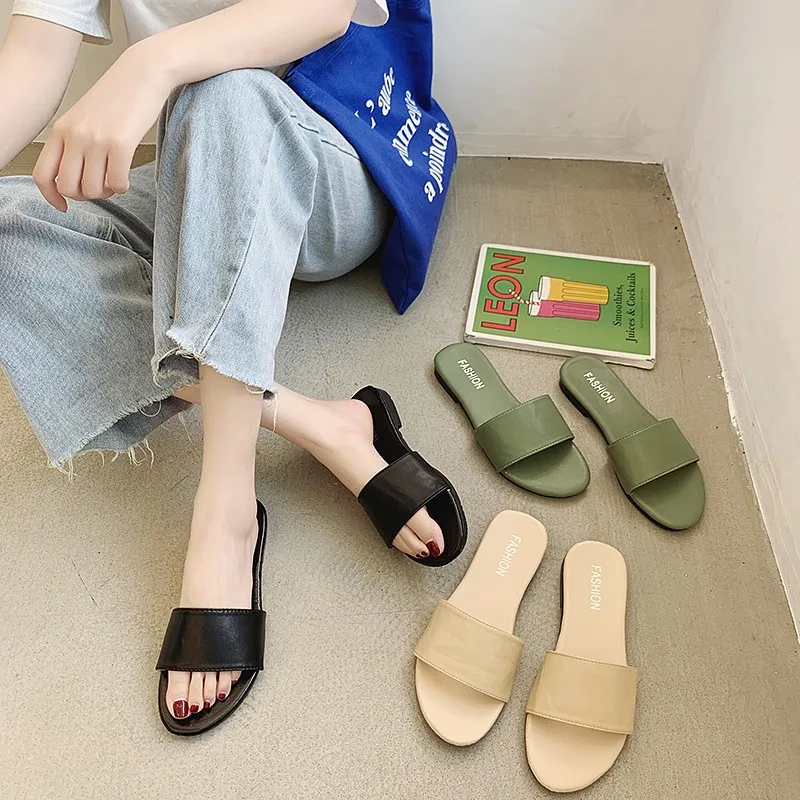 Women's new round head Solid Color Summer Open Toe Slippers Beach Shoes Flat Non-Slip Sandals wild word sandals and slippers
Women's new round head Solid Color Summer Open Toe Slippers Beach Shoes Flat Non-Slip Sandals wild word sandals and slippers