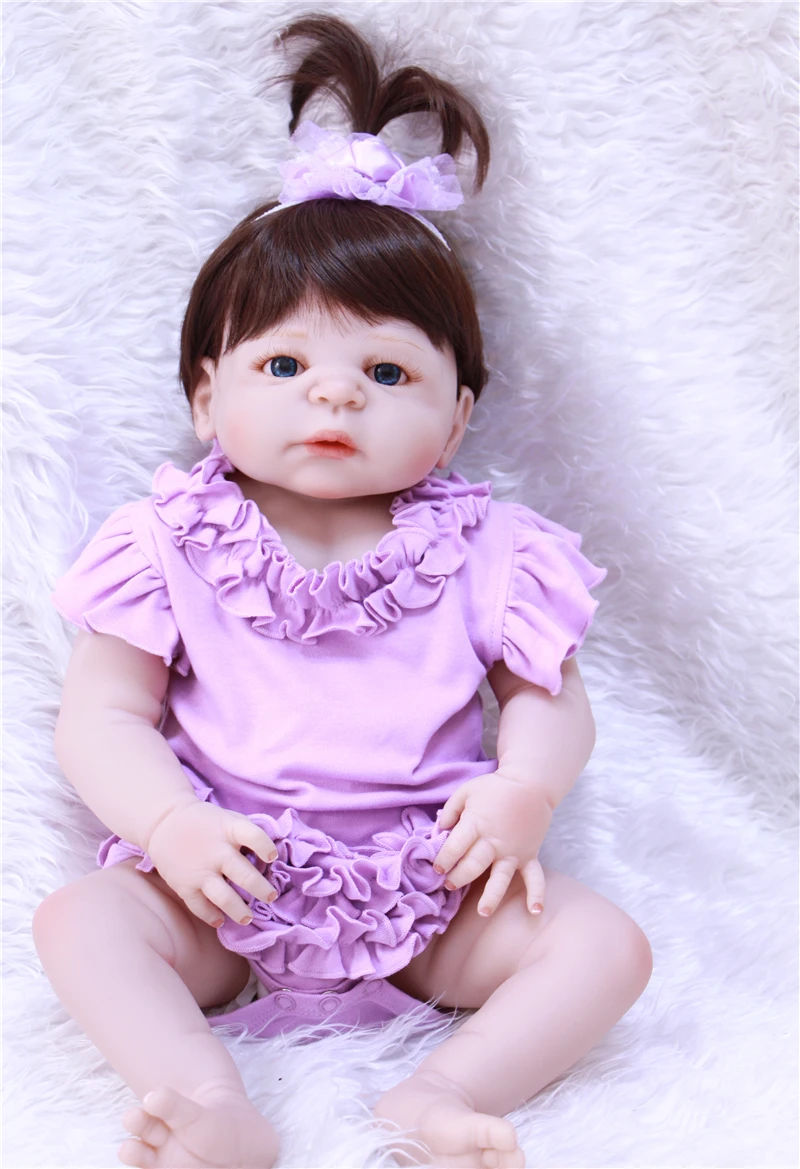 Full silicone reborn baby dolls 22"55cm cheap reborn babies best child gift bebe girl reborn bonecas purple clothing
Full silicone reborn baby dolls 22"55cm cheap reborn babies best child gift bebe girl reborn bonecas purple clothing