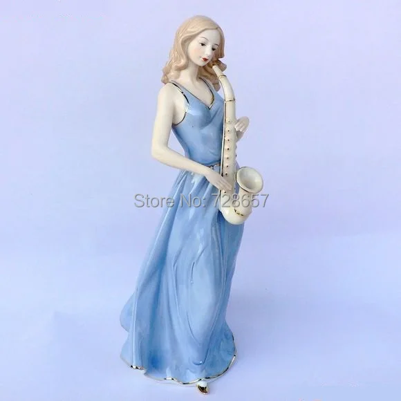 Porcelain Pub Saxophone Player Girl Figurine Ceramic Female Saxist Statuette Craft Accessories for Room Decor and Souvenir Gift
Porcelain Pub Saxophone Player Girl Figurine Ceramic Female Saxist Statuette Craft Accessories for Room Decor and Souvenir Gift