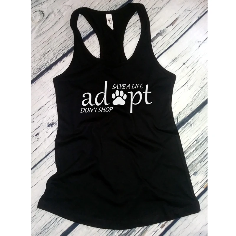 Vest Save A Life Adopt Don't Shop Tank Tops Summer Women Racerback Black Sleeveless Graphic Workout Tank Animal Rescue Tee Shirt
Vest Save A Life Adopt Don't Shop Tank Tops Summer Women Racerback Black Sleeveless Graphic Workout Tank Animal Rescue Tee Shirt