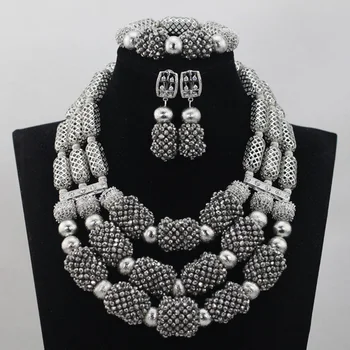 Trendy Silver African Beads Jewelry Set Silver Crystal Bride Nigerian Wedding Women Costume Jewellery Set 2017 Free ShipABL865
Trendy Silver African Beads Jewelry Set Silver Crystal Bride Nigerian Wedding Women Costume Jewellery Set 2017 Free ShipABL865