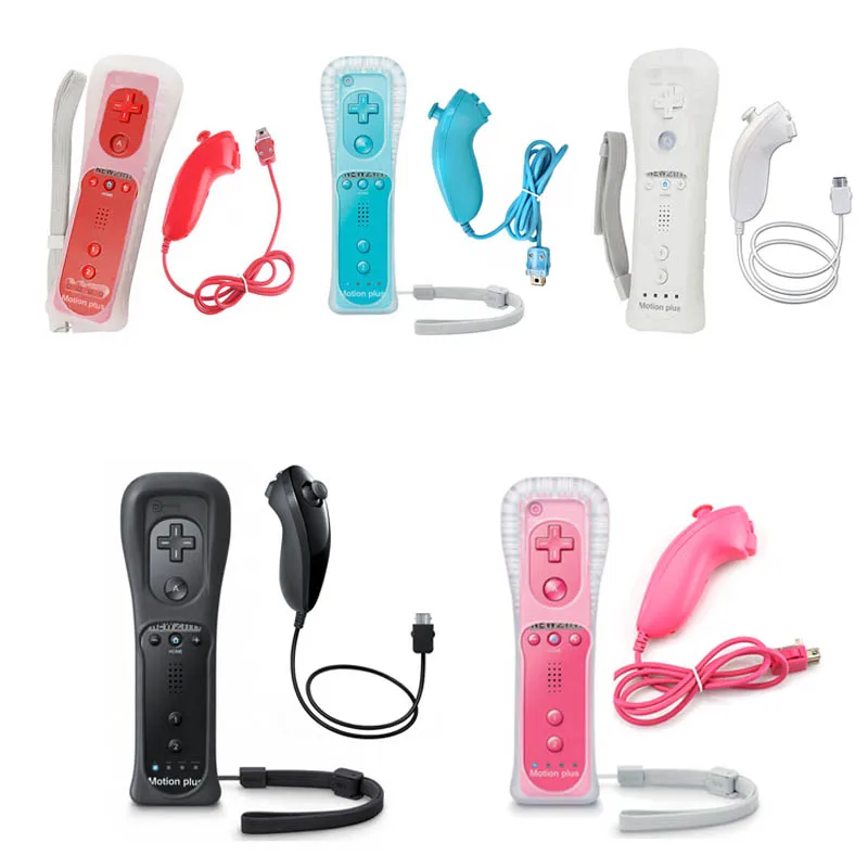2 in 1 Wireless Remote Controller + Nunchuk Built in Motion Plus for Nintendo Wii for Wii Controller Controle with Silicone Case
2 in 1 Wireless Remote Controller + Nunchuk Built in Motion Plus for Nintendo Wii for Wii Controller Controle with Silicone Case