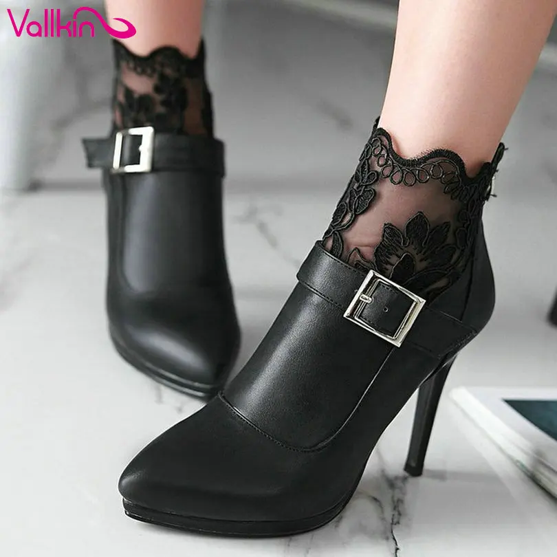 VALLKIN Fashion 2016 Women Boots Thin High-Heel PU Zipper Ankle Boots Pointed Toe Winter Buckle Ladies Wedding Shoe Size 34-42
VALLKIN Fashion 2016 Women Boots Thin High-Heel PU Zipper Ankle Boots Pointed Toe Winter Buckle Ladies Wedding Shoe Size 34-42