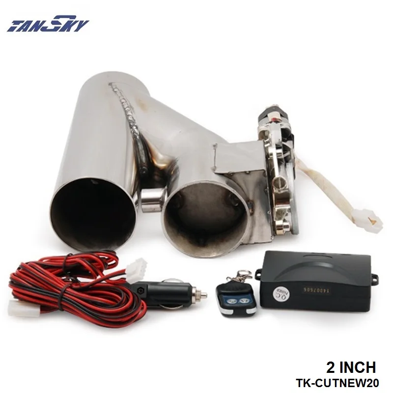 TANSKY- 2" EXHAUST CATBACK TURBO ELECTRIC E CUTOUT VER 2 With REMOTE UNIVERSAL PERFORMANCE For Jeep Wrangler TK-CUTNEW20