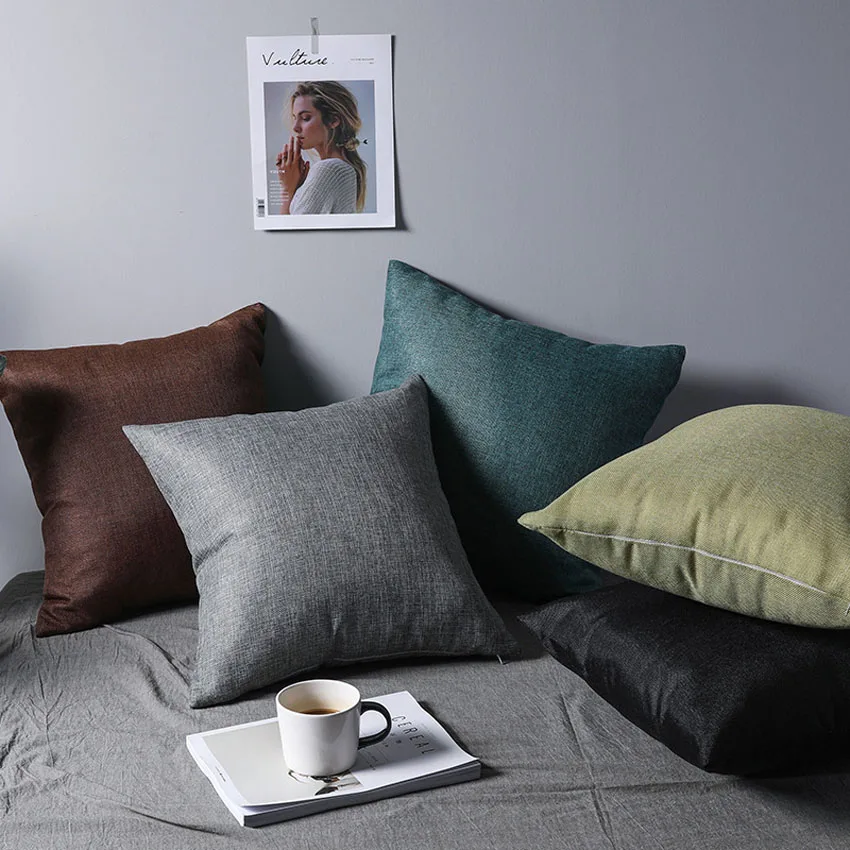 Solid Color Linen Style Fabric Pillow Cover Sofa Car Pillowcase Cushion Covers Decorative Pillows 450MM*450MM
Solid Color Linen Style Fabric Pillow Cover Sofa Car Pillowcase Cushion Covers Decorative Pillows 450MM*450MM