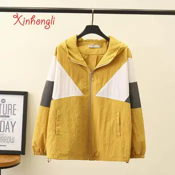 Plus size Batwing Sleeve hooded women loose jackets 2020 new spring autumn casual ladies oversize wide patchwork coats female
Plus size Batwing Sleeve hooded women loose jackets 2020 new spring autumn casual ladies oversize wide patchwork coats female