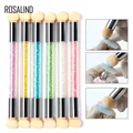 ROSALIND Nail Art Manicure acrylic Brush Tool Set Material Double Head Glitter Powder Gel Nail Design Polish Gradient Brush
