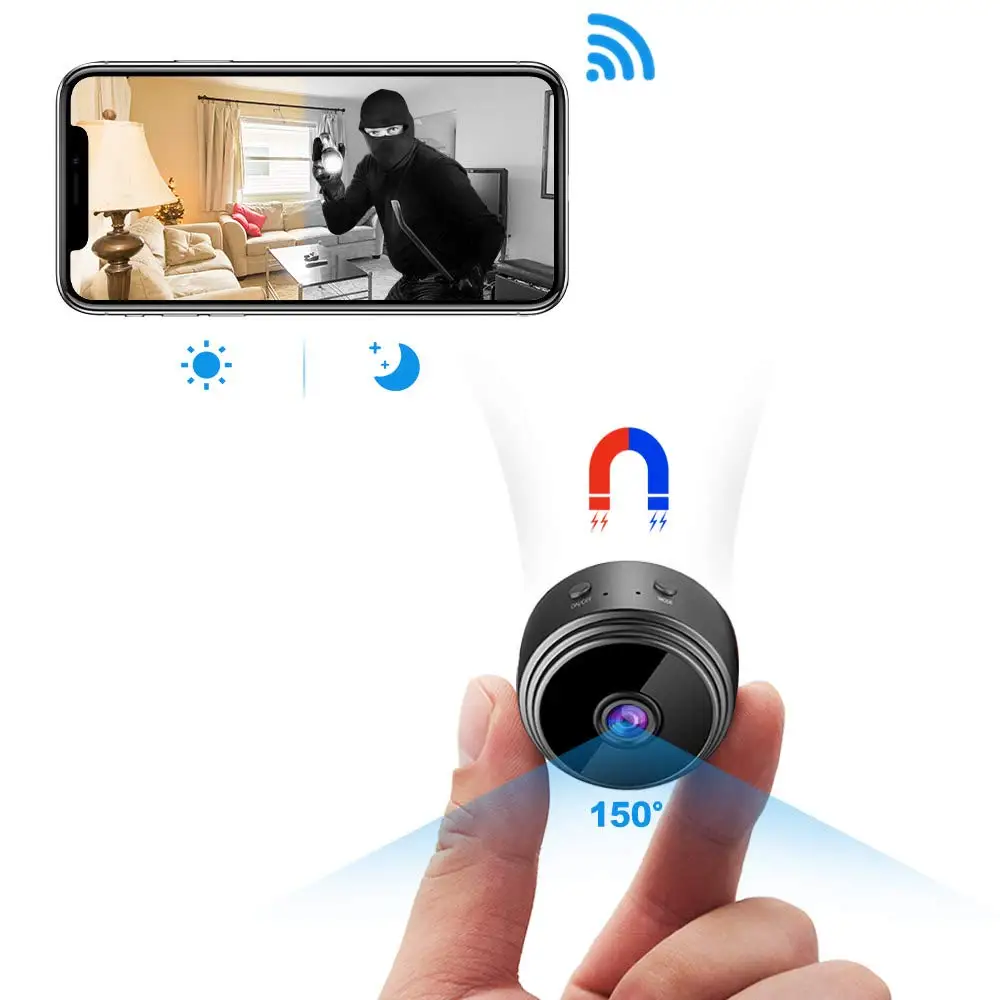 HD 1080P Mini Camera WIFI Camera with Night Vision and Motion Detection Remote Wireless Home Security Surveillance Camera
HD 1080P Mini Camera WIFI Camera with Night Vision and Motion Detection Remote Wireless Home Security Surveillance Camera