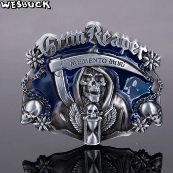 Wholesale WesBuck Brand Grim Reaper Memento Mori Skull Belt Buckle suitable for 4cm wideth belt 5Pcs MOQ
Wholesale WesBuck Brand Grim Reaper Memento Mori Skull Belt Buckle suitable for 4cm wideth belt 5Pcs MOQ
