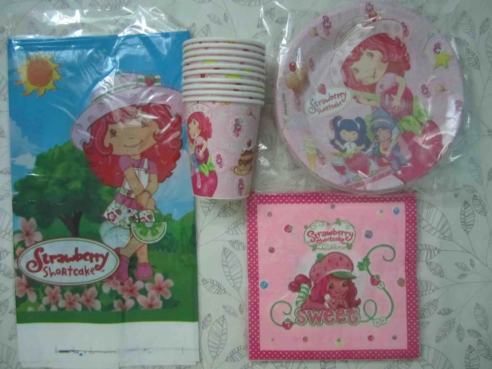 61pcs/lot cartoon Strawberry Shortcake kids birthday theme party and party decoration disposable tableware set for 20 people
61pcs/lot cartoon Strawberry Shortcake kids birthday theme party and party decoration disposable tableware set for 20 people
