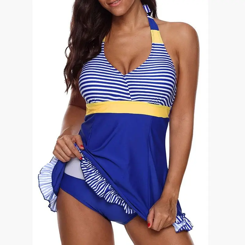 2019 Striped Two Piece Swimsuit Sexy Tankini Halter Swimsuit Retro Bathing Suits Plus Size Bathing Suit 5XL For Women
2019 Striped Two Piece Swimsuit Sexy Tankini Halter Swimsuit Retro Bathing Suits Plus Size Bathing Suit 5XL For Women