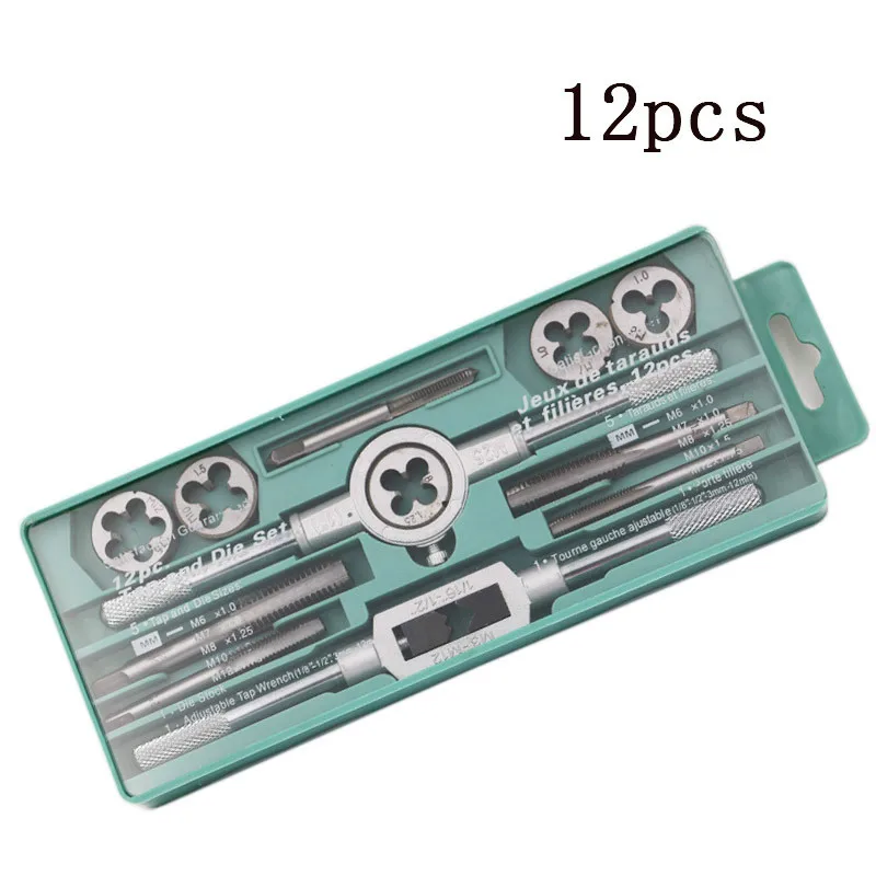 High quality 12pcs screw tap threading die hardware tools hand wire tapping wrench drift holders metric attack group.
High quality 12pcs screw tap threading die hardware tools hand wire tapping wrench drift holders metric attack group.