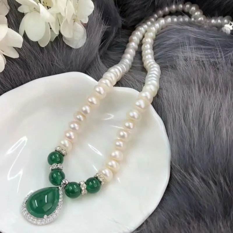 RADHORSE 925 Silver pendant necklaces for Women Fine Jewelry freshwater pearl necklaces Chalcedony pendant mother gift
RADHORSE 925 Silver pendant necklaces for Women Fine Jewelry freshwater pearl necklaces Chalcedony pendant mother gift