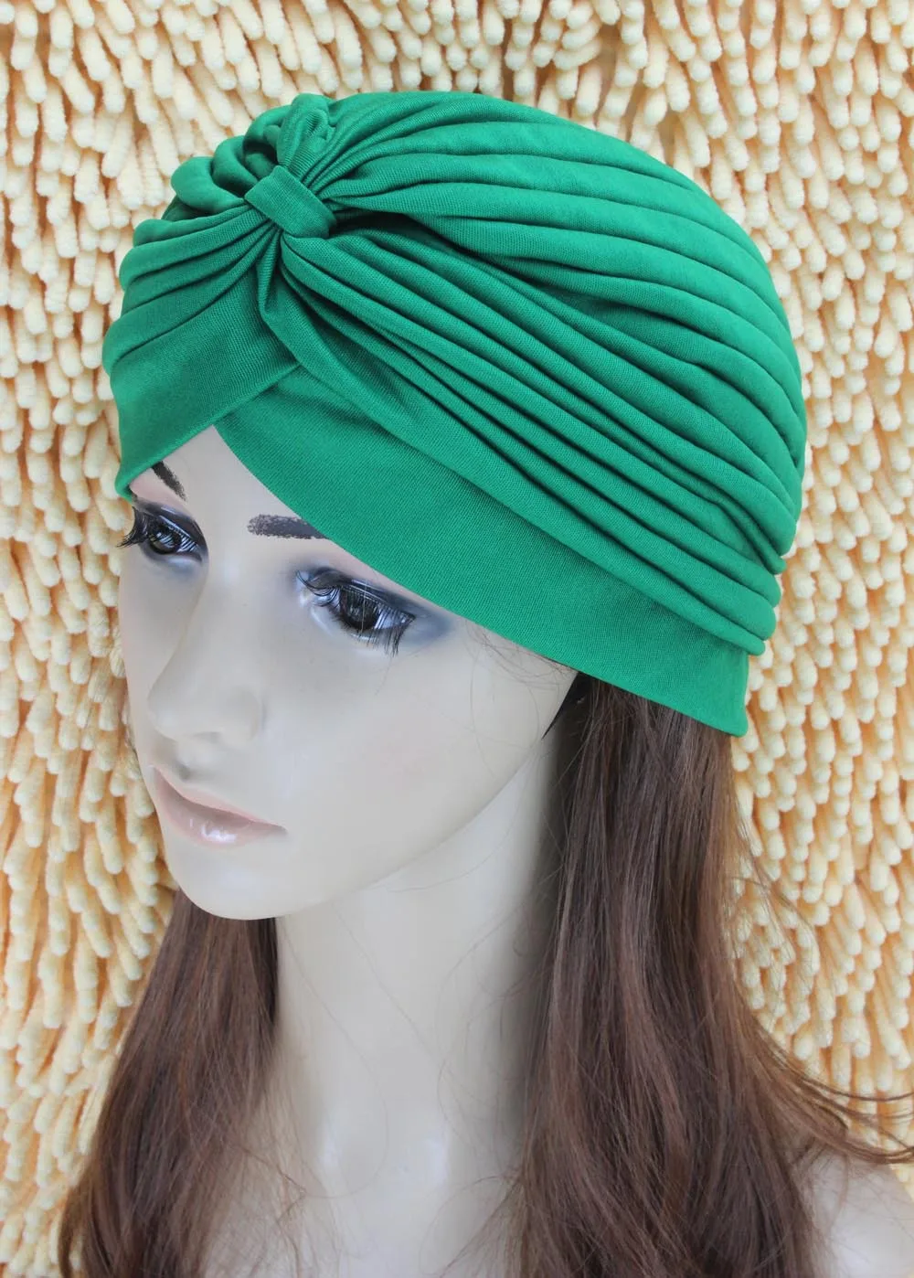 2016 New Fashion Women Turban Hat Bohemia 21 Solid Color Fold Beanies Female Simple Autumn Bonnet Indian Turban Hats For Women (25)