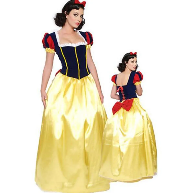 

xxxxxxl xxxxl xxxl Cosplsy Costume Adult Snow White Halloween Costumes for Women Fairy Tale Princess Cosplay Female Long Dress