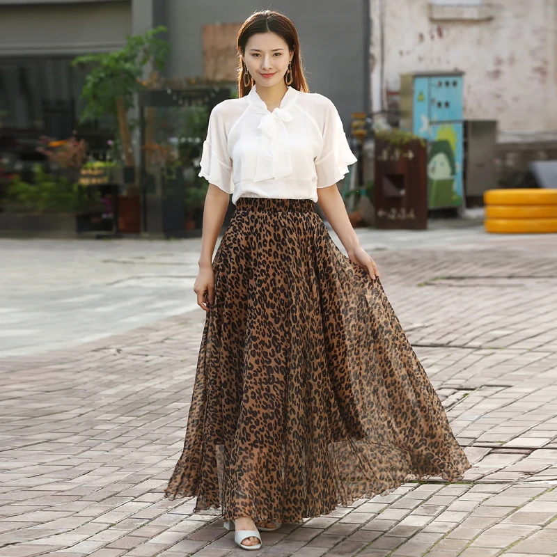 2022 Circle Skirt Chiffon Leopard print Long Maxi Summer Beach Women Vintage Female Clothing Tutu Vestidos Club Party Skirts
2022 Circle Skirt Chiffon Leopard print Long Maxi Summer Beach Women Vintage Female Clothing Tutu Vestidos Club Party Skirts