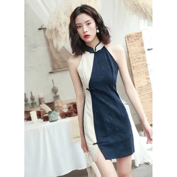 Womens Linen Cotton Halter Dress Mini Cheongsam Fashion Knee Length Summer Qipao Slim Party Dresses Vestido S M L XL
Womens Linen Cotton Halter Dress Mini Cheongsam Fashion Knee Length Summer Qipao Slim Party Dresses Vestido S M L XL