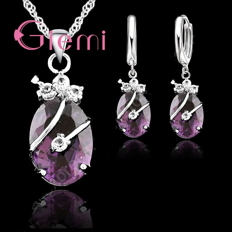 New Arrival 925 Sterling Silver Bridal Jewelry Sets Charming Oval Crystal Stone Flower Pendant Necklace Loop Earrings
New Arrival 925 Sterling Silver Bridal Jewelry Sets Charming Oval Crystal Stone Flower Pendant Necklace Loop Earrings