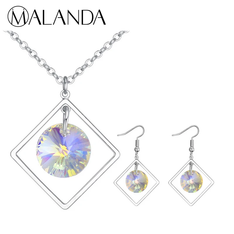 MALANDA Fahion Metal frame And Circular Crystal From Swarovski Necklaces Dangle Earrings Set for women wedding Jewelry Sets Gift
MALANDA Fahion Metal frame And Circular Crystal From Swarovski Necklaces Dangle Earrings Set for women wedding Jewelry Sets Gift