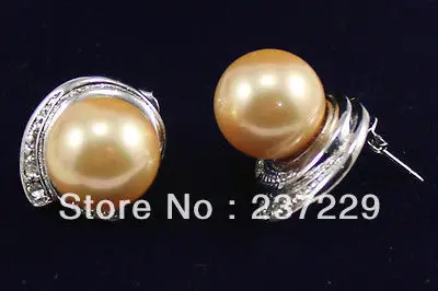 Wholesale price FREE SHIPPING New! 12mm yellow sea shell pearl 18KGP stud earring
Wholesale price FREE SHIPPING New! 12mm yellow sea shell pearl 18KGP stud earring