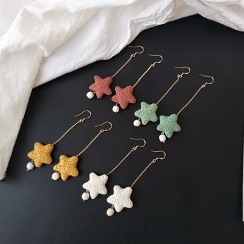 10Pair) Star Lava Stone Essential Oil Diffuser Drop Earrings Aromatherapy Jewelry Handmade Nature Lava Stone Long Tassel Earring
10Pair) Star Lava Stone Essential Oil Diffuser Drop Earrings Aromatherapy Jewelry Handmade Nature Lava Stone Long Tassel Earring