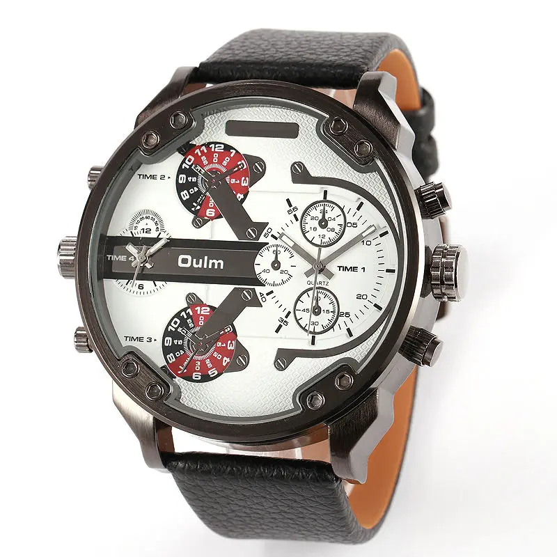 2018 New design oulm 3548 brand 2 time zone big face leather band double japan quartz movement military men luxury sports watch
2018 New design oulm 3548 brand 2 time zone big face leather band double japan quartz movement military men luxury sports watch