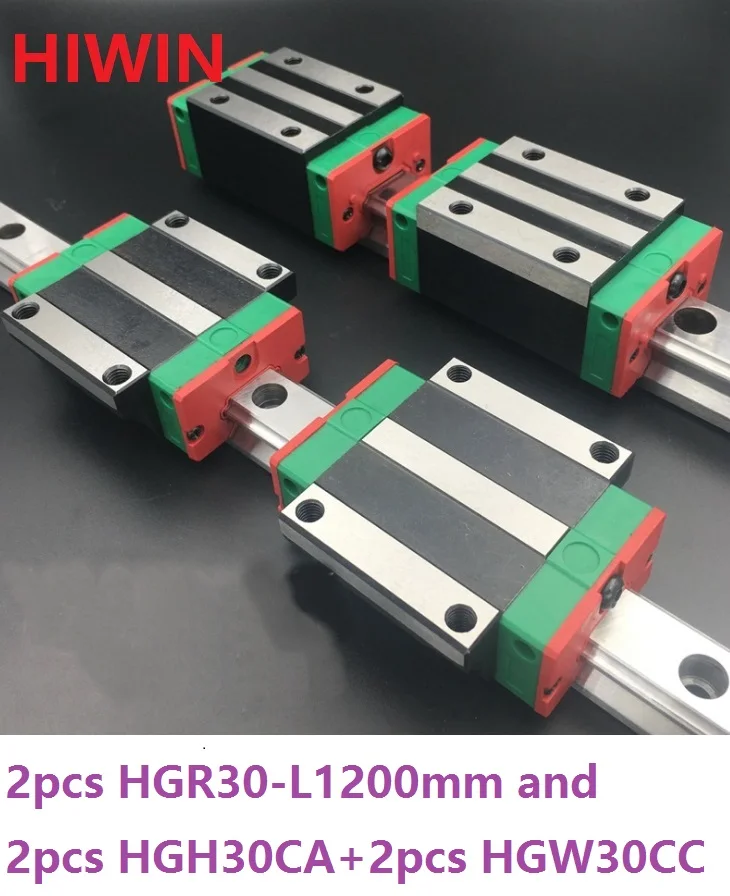 

2pcs 100% original Hiwin linear guide rail HGR30 -L 1200mm + 2pcs HGH30CA and 2pcs HGW30CA/HGW30CC linear block for CNC router