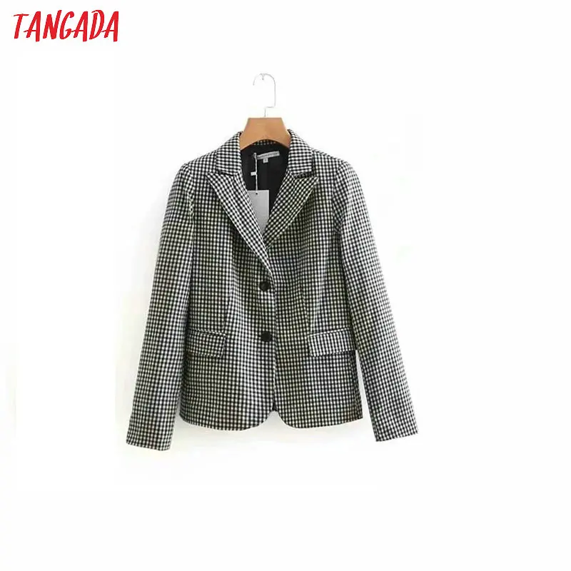 Tangada women high street suit blazer vintage style 2019 plaid pattern long blazer pockets casual suit outwear 5Z13
Tangada women high street suit blazer vintage style 2019 plaid pattern long blazer pockets casual suit outwear 5Z13