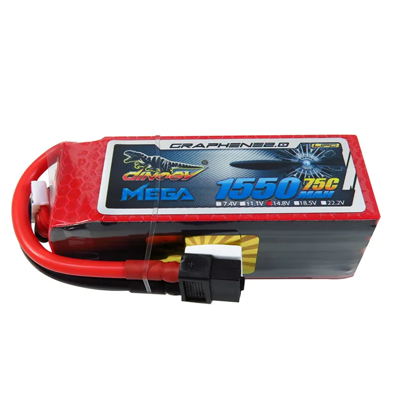 Rechargeable Lipo Battery Giant Power DINOGY MEGA GRAPHENE 2.0 14.8V 1550mAh 4S 75C XT60 Lipo Battery For FPV Racing Drone
Rechargeable Lipo Battery Giant Power DINOGY MEGA GRAPHENE 2.0 14.8V 1550mAh 4S 75C XT60 Lipo Battery For FPV Racing Drone