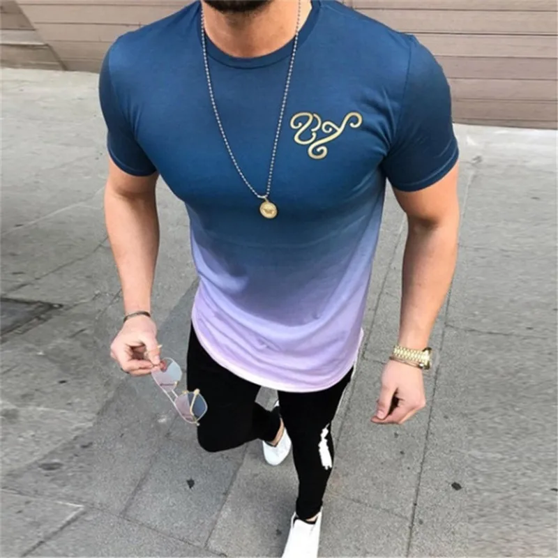 Fashion Brand Men T-Shirts Summer Thin Short Sleeve O-Neck 2019 New T Shirt Men Gradient Colour Slim T shirt Mens Tops Tee
Fashion Brand Men T-Shirts Summer Thin Short Sleeve O-Neck 2019 New T Shirt Men Gradient Colour Slim T shirt Mens Tops Tee
