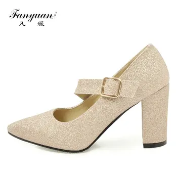 Fanyuan Women Shoes High Heels Elegant Belt Buckle Gold Sliver Bling Pumps Woman Pointed Toe Evening Party Wedding Ladies Shoes
Fanyuan Women Shoes High Heels Elegant Belt Buckle Gold Sliver Bling Pumps Woman Pointed Toe Evening Party Wedding Ladies Shoes