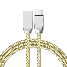 Zinc Alloy USB Type C Nylon Line cable for Xiaomi Htc Samsung type-c charger wire ZUK Z1 2 USB type c cables fast Charging letv