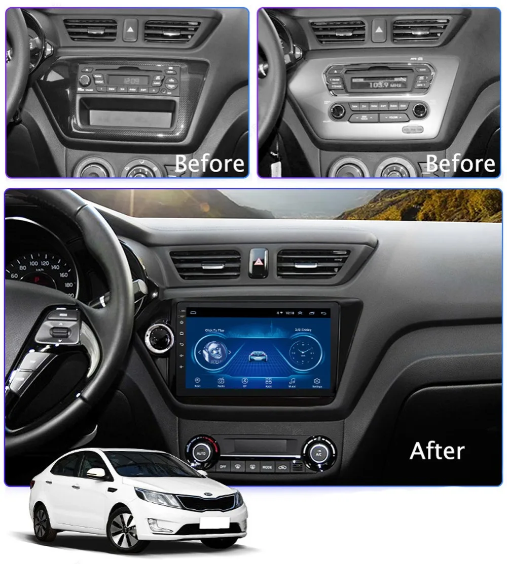 Android 9.1 Car Radio Super Slim Touch Screen GPS Navigation for Kia K2 RIO 2013-16 headunit tablets Stereo Multimedia Bluetooth
Android 9.1 Car Radio Super Slim Touch Screen GPS Navigation for Kia K2 RIO 2013-16 headunit tablets Stereo Multimedia Bluetooth