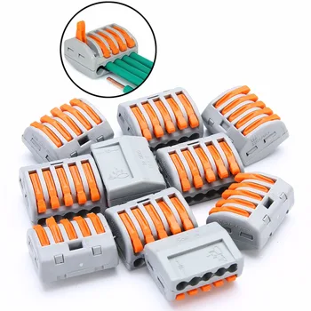 10pcs PCT-215 Electric Cable Wire Connector 5 Pin EN 32 A Spring Lever Push Fit Reusable Conductor Terminal Block
10pcs PCT-215 Electric Cable Wire Connector 5 Pin EN 32 A Spring Lever Push Fit Reusable Conductor Terminal Block