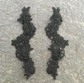 10 Pairs 23*7.5cm Wedding Dress Embellishment Black Ivory Beaded Sequin Beading Pearl Lace Applique High Quality Lace Patch
10 Pairs 23*7.5cm Wedding Dress Embellishment Black Ivory Beaded Sequin Beading Pearl Lace Applique High Quality Lace Patch