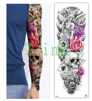 Waterproof Tattoos Sticker Full Arm skull angel flower clock poker tattoo Water Transfer flash tatoo fake tattoo for men women
Waterproof Tattoos Sticker Full Arm skull angel flower clock poker tattoo Water Transfer flash tatoo fake tattoo for men women