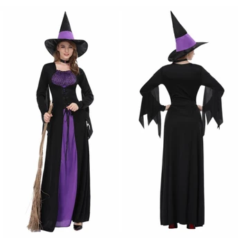 2018 Halloween witch Dance skirt long cosplay purple dance dress role-playing costume stage cloth
2018 Halloween witch Dance skirt long cosplay purple dance dress role-playing costume stage cloth