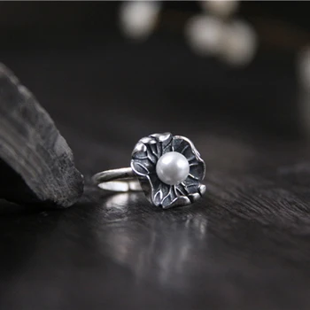 Generous Design Antique Silver Sterling 925 Solid Silver Adjustable Opening Rings Female Models Retro Lotus Leaf Pearl Ring
Generous Design Antique Silver Sterling 925 Solid Silver Adjustable Opening Rings Female Models Retro Lotus Leaf Pearl Ring