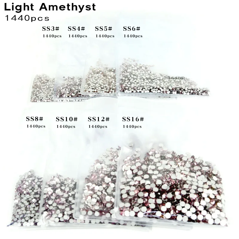 2018 New SS3~SS16 Whloesale 1440Pcs Mini NO.7 Light Amethyst Nail Rhinestones Micro Diamond Glass Gem Accessories Nail Art
2018 New SS3~SS16 Whloesale 1440Pcs Mini NO.7 Light Amethyst Nail Rhinestones Micro Diamond Glass Gem Accessories Nail Art