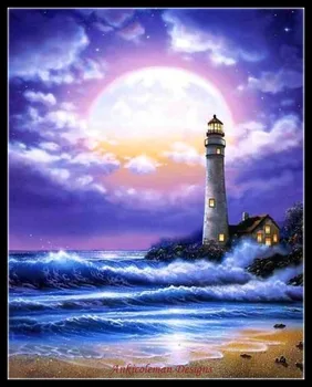 Embroidery Counted Cross Stitch Kits Needlework - Crafts 14 ct DMC color DIY Arts Handmade Decor - Lighthouse and large moon
Embroidery Counted Cross Stitch Kits Needlework - Crafts 14 ct DMC color DIY Arts Handmade Decor - Lighthouse and large moon