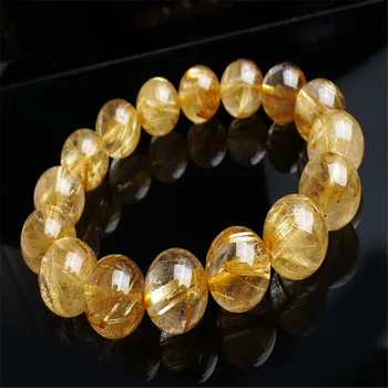 13.5mm Brazil Natural Gold Rutilated Quartz Bracelets Women Female Stretch Crystal Round Bead Bracelet Men
13.5mm Brazil Natural Gold Rutilated Quartz Bracelets Women Female Stretch Crystal Round Bead Bracelet Men