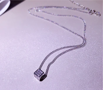 Hot Cube Block CZ Necklace Women 100% 925 Sterling Silver Necklace Jewellery Clavicle Chain Pendant Charm Gift Best Quality
Hot Cube Block CZ Necklace Women 100% 925 Sterling Silver Necklace Jewellery Clavicle Chain Pendant Charm Gift Best Quality
