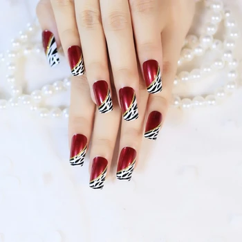 24pcs Red Wine Finished UV False Nails Leopard Glitter Pattern Artificial Nails Press On Nails Z328
24pcs Red Wine Finished UV False Nails Leopard Glitter Pattern Artificial Nails Press On Nails Z328