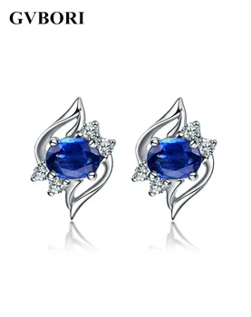 GVBORI brand 18K white gold 0.6ct sapphire with 0.10 ct diamond engagement stud earrings women's wedding gift
GVBORI brand 18K white gold 0.6ct sapphire with 0.10 ct diamond engagement stud earrings women's wedding gift